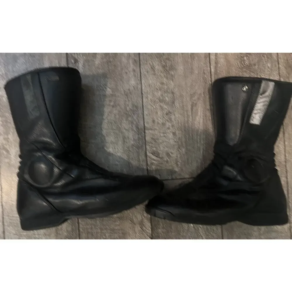 Vintage BMW Motorrad Leather Motorcycle Boots Made Italy Black EU 44 Biker Sz 11